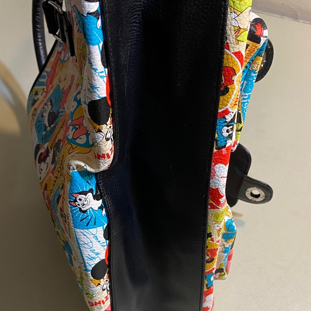 Disney Multicolor Cartoon Patchwork Tote with Black Trim - Picture 3 of 5